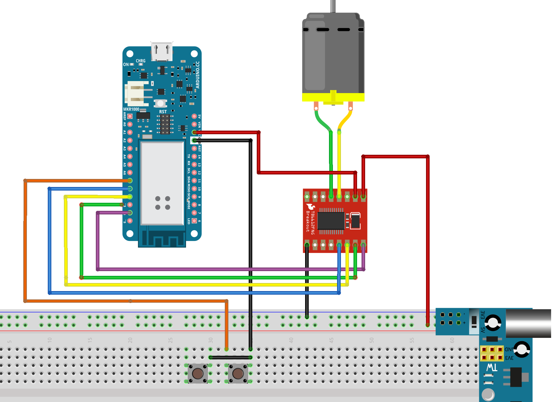 PWM colours breadboard layout