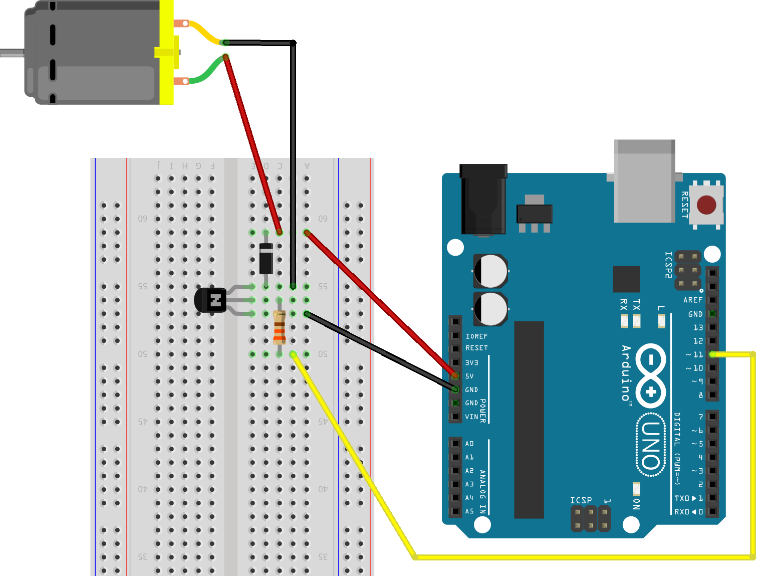 PWM colours breadboard layout